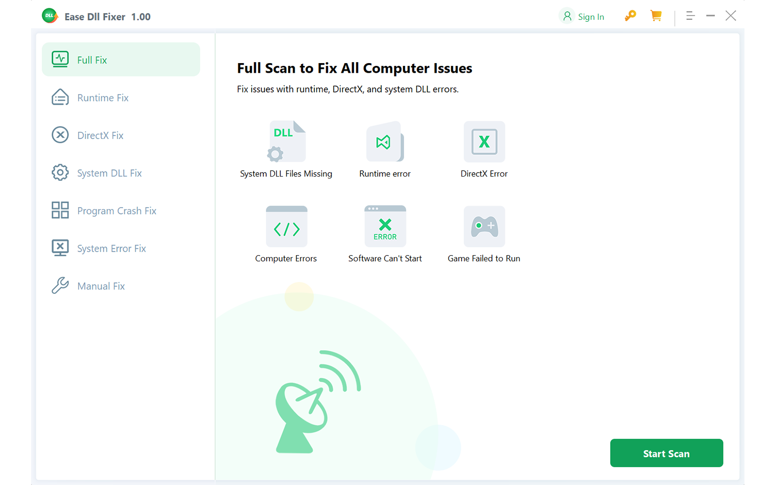 Selecciona el tipo de error de DLL files que quieres reparar